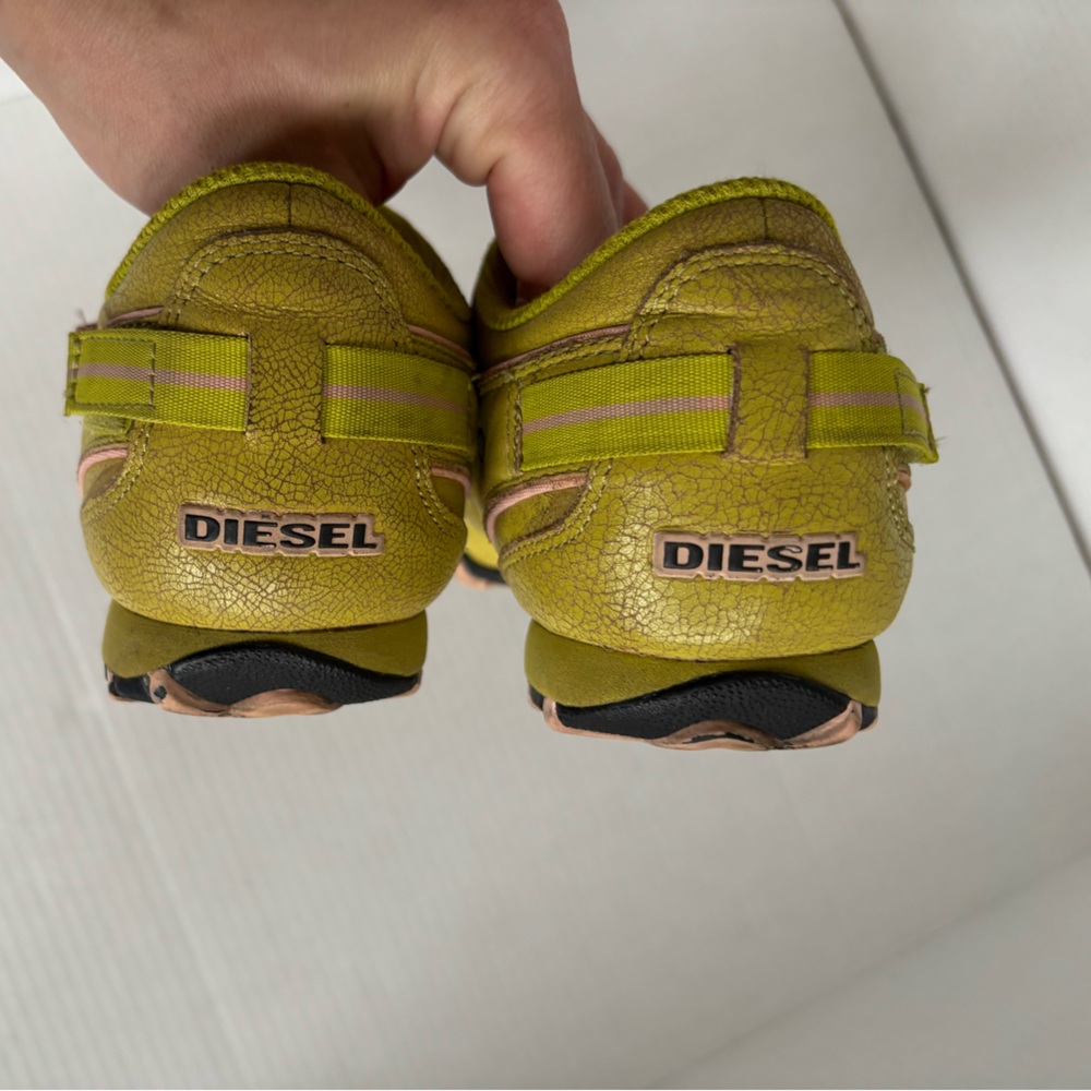 Vintage Diesel Leather Active Strap Green & Pink Shoes Women Size 6 - Picture 7 of 8